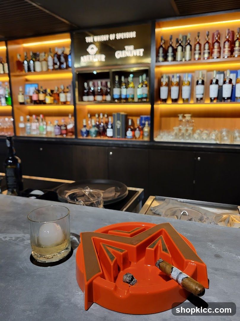Bar Counter with Whiskey and Ashtray