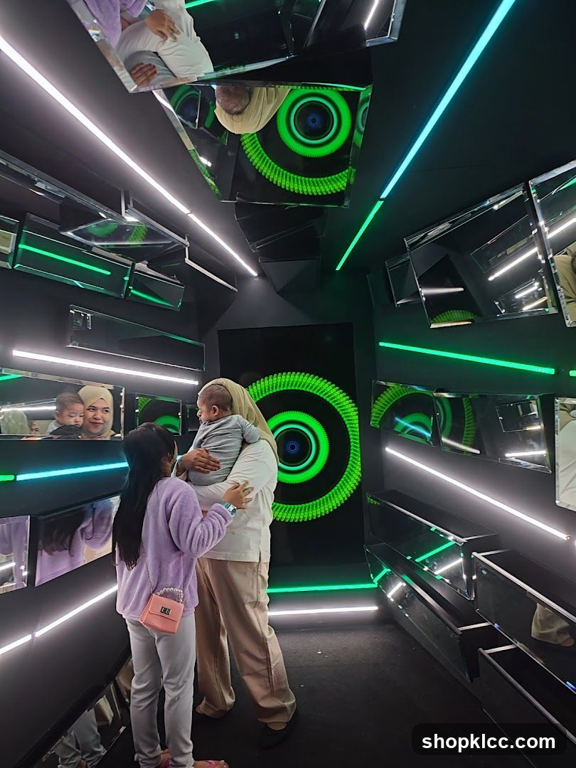 Mirror Maze with Neon Lights