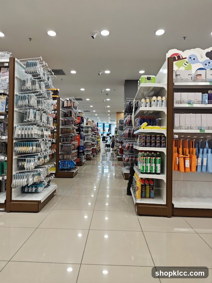 Interior of a retail store aisle