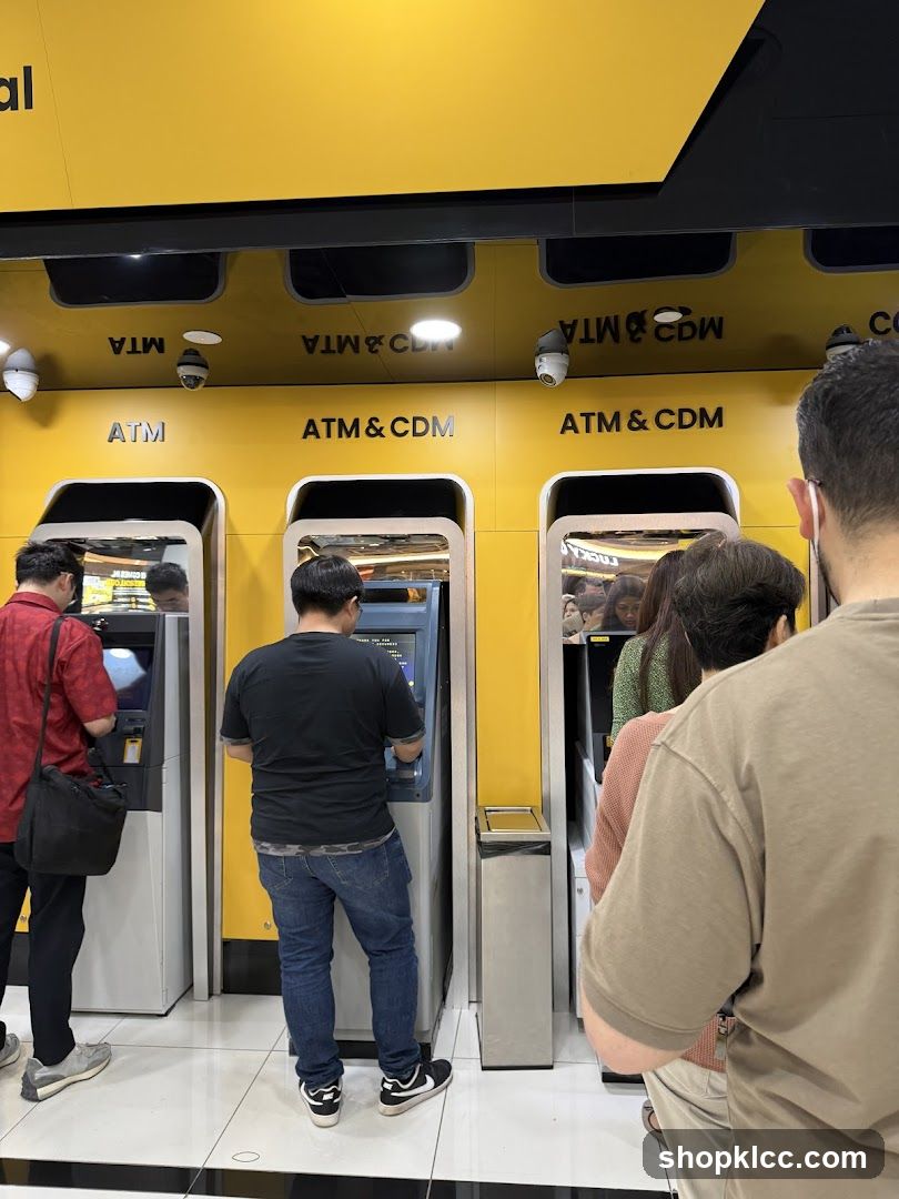 People using ATMs
