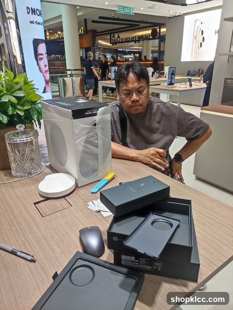 Man with electronics