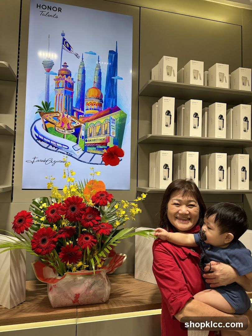Woman and child in a store