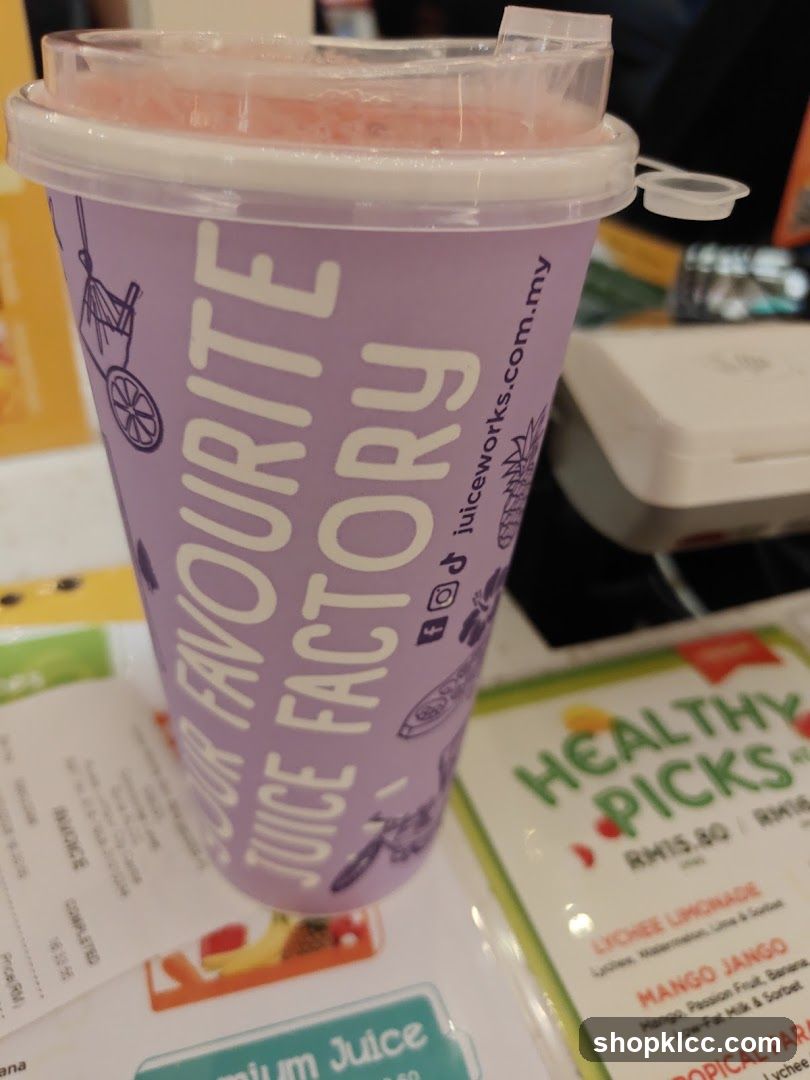Juice cup and menu