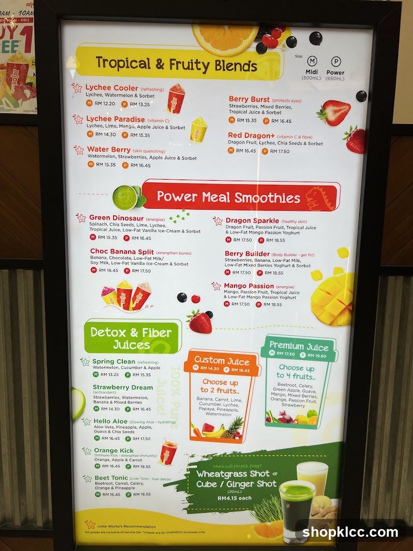 Juice Works Menu