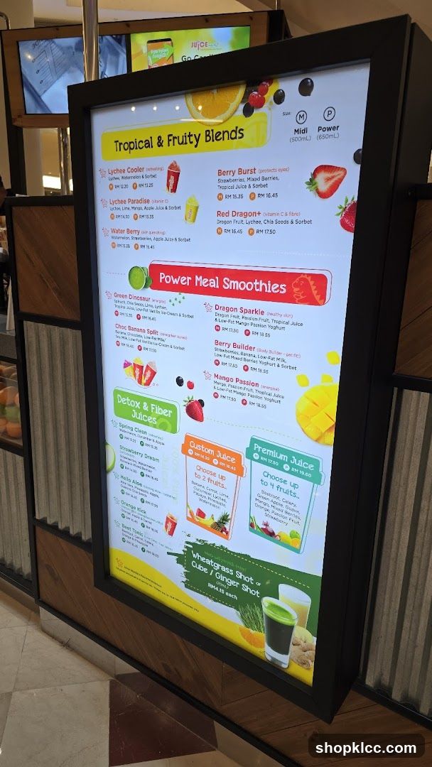 Juice Menu