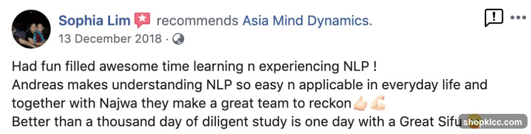 Facebook Review of Asia Mind Dynamics