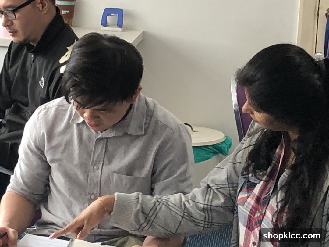 People reviewing documents indoors