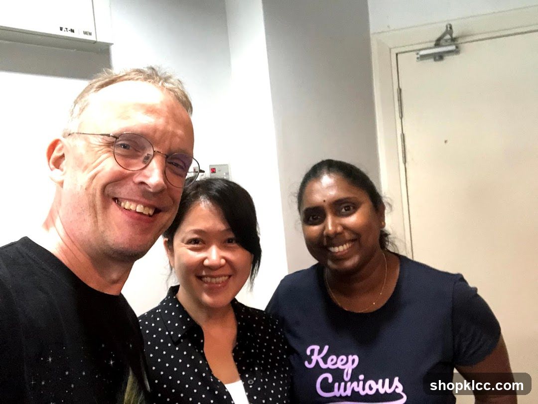 Group selfie indoors