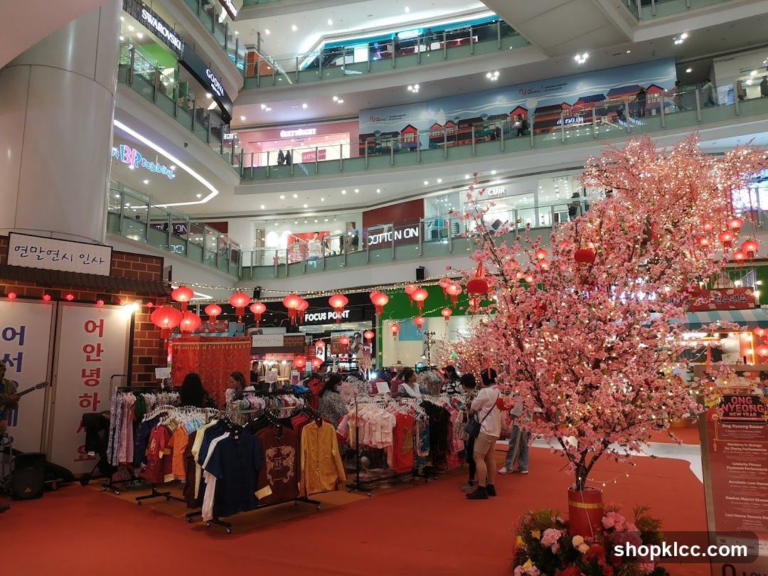 Mall Interior with Festive Decorations