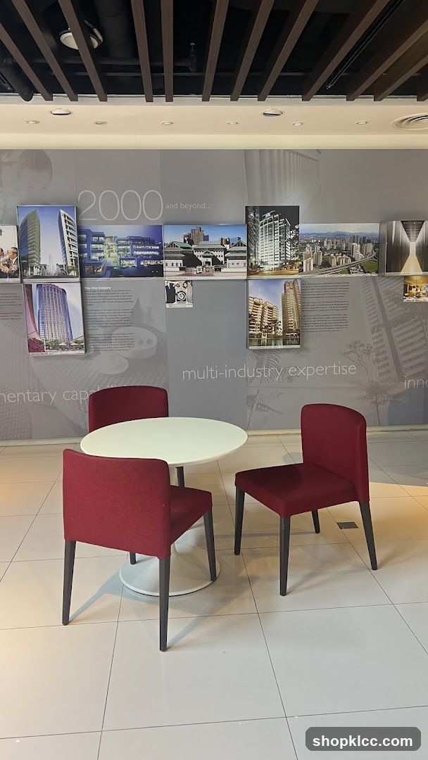 Interior display area with informational wall