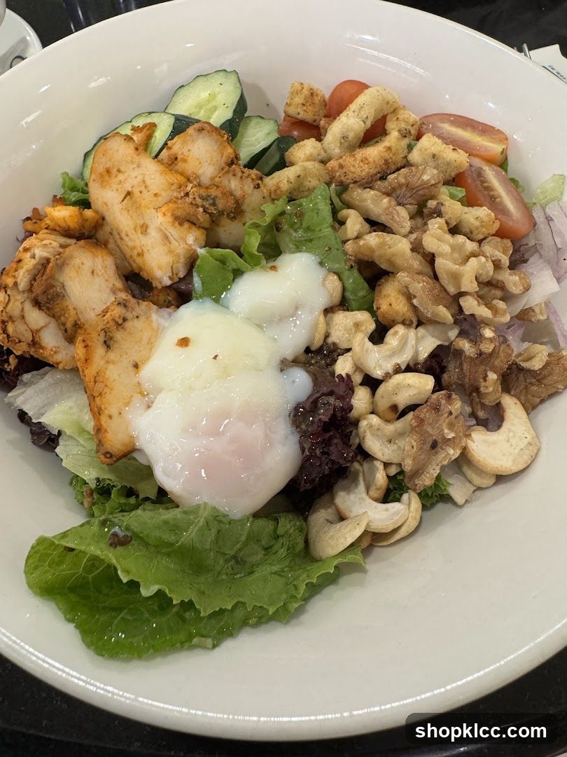 Chicken Salad with Poached Egg