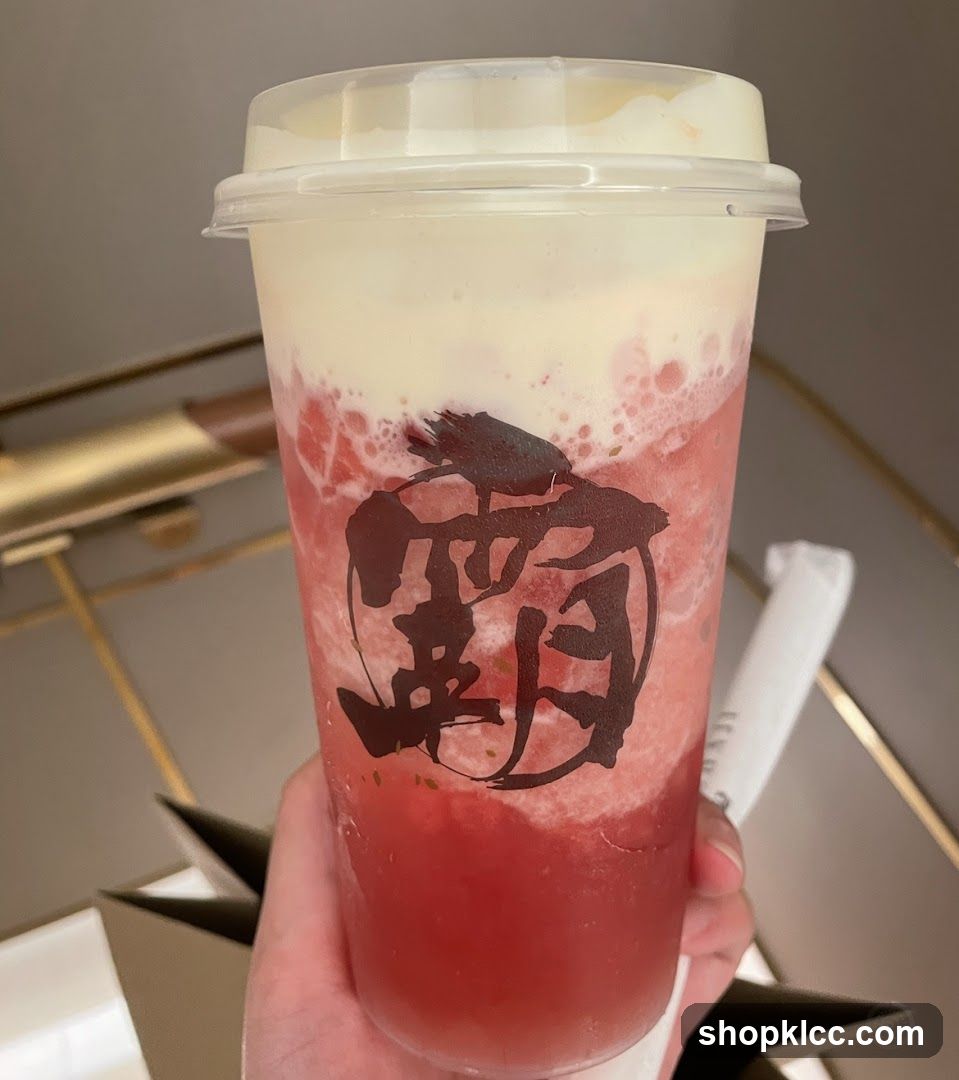 Strawberry Drink with Cream Top