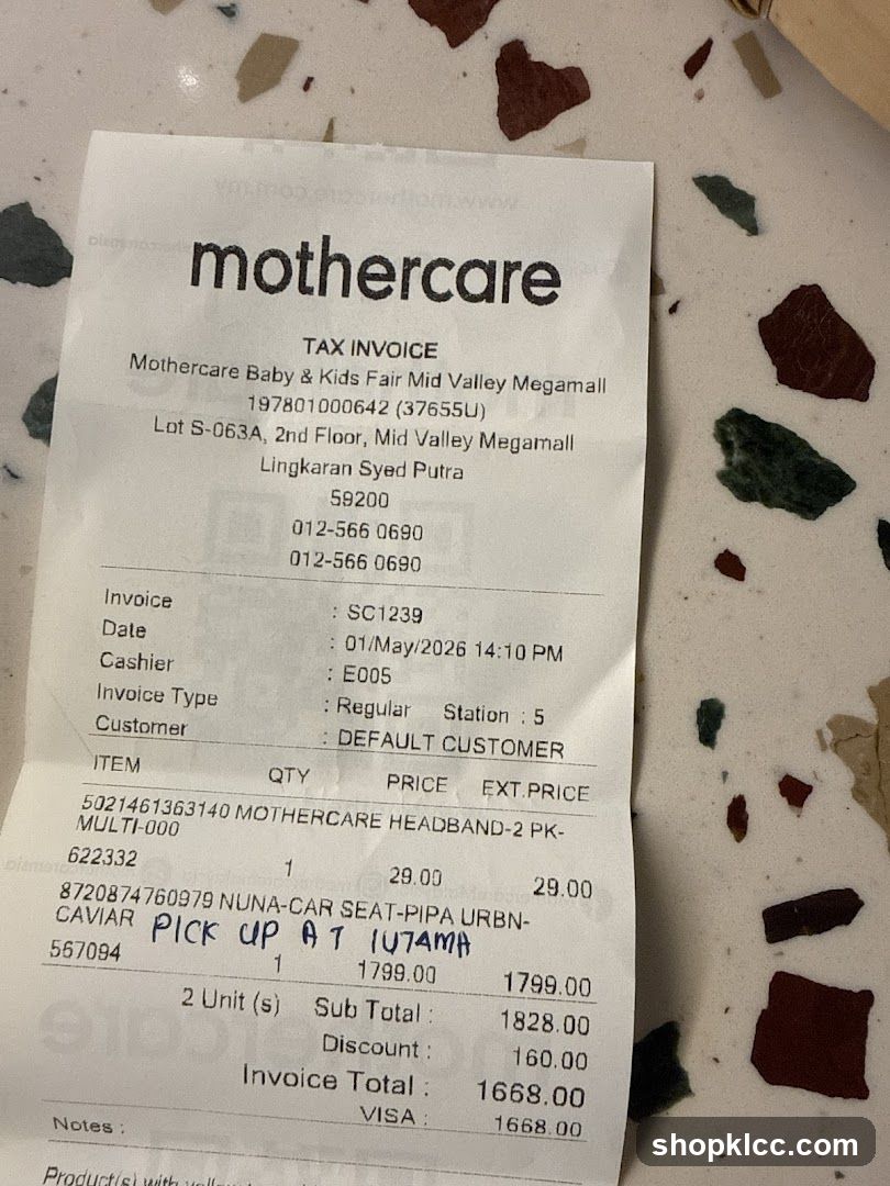Mothercare Tax Invoice