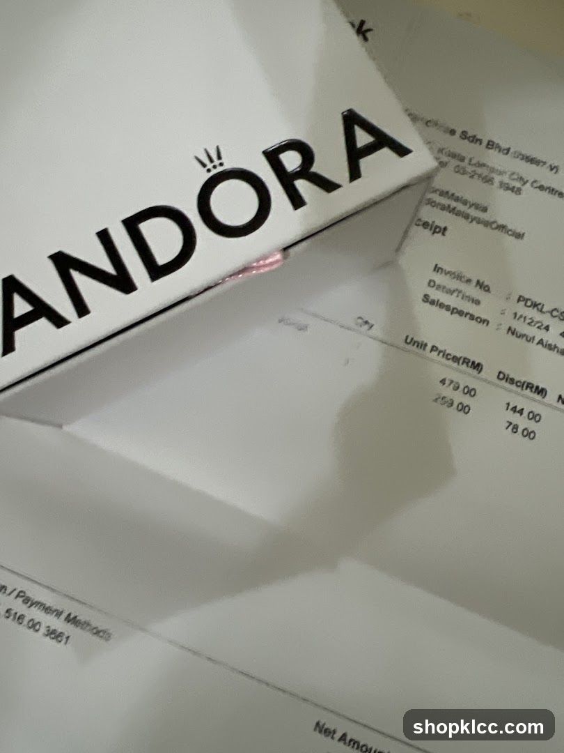 Pandora Receipt and Box