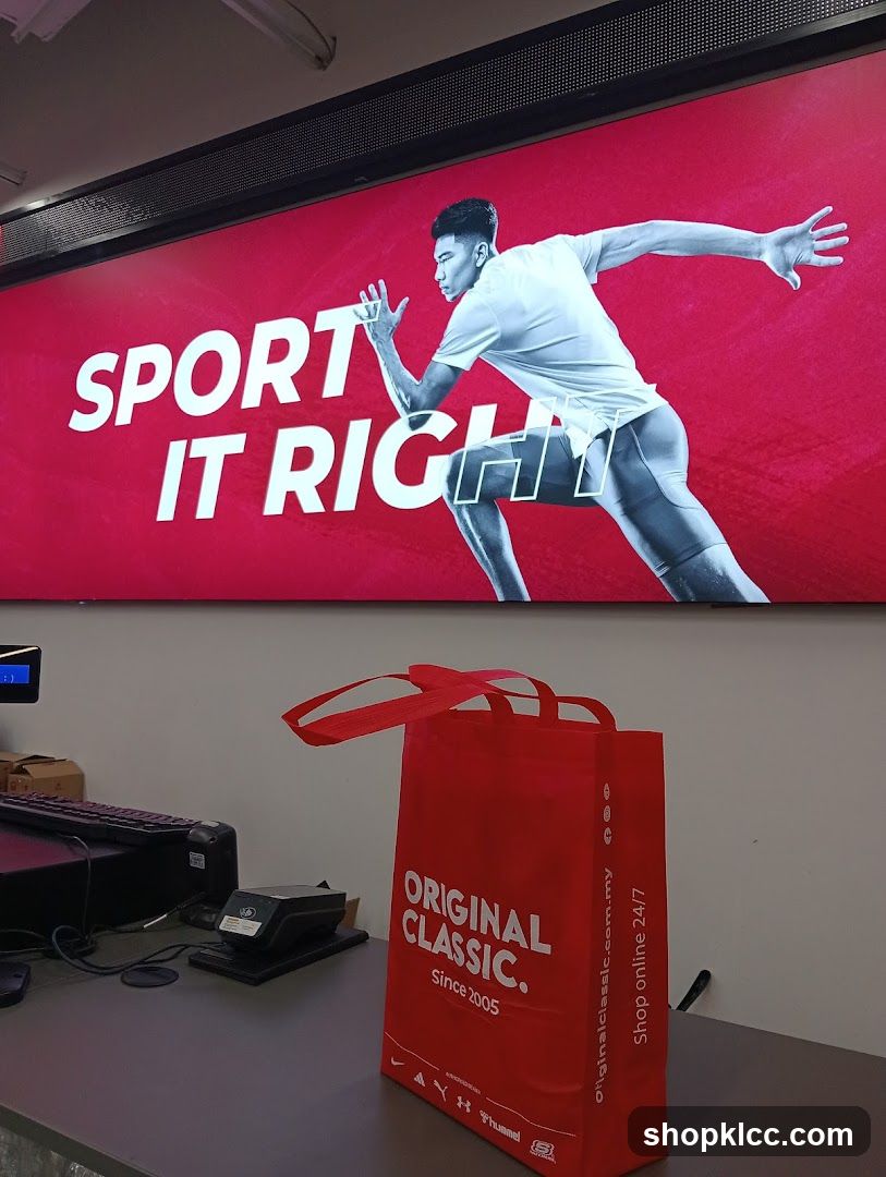 Red Shopping Bag and Store Signage