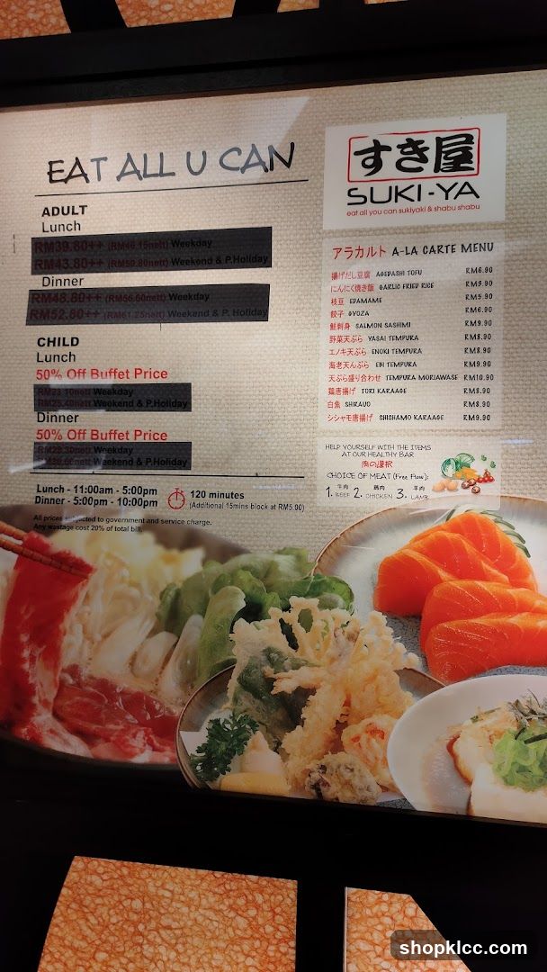 Suki-Ya Menu Board