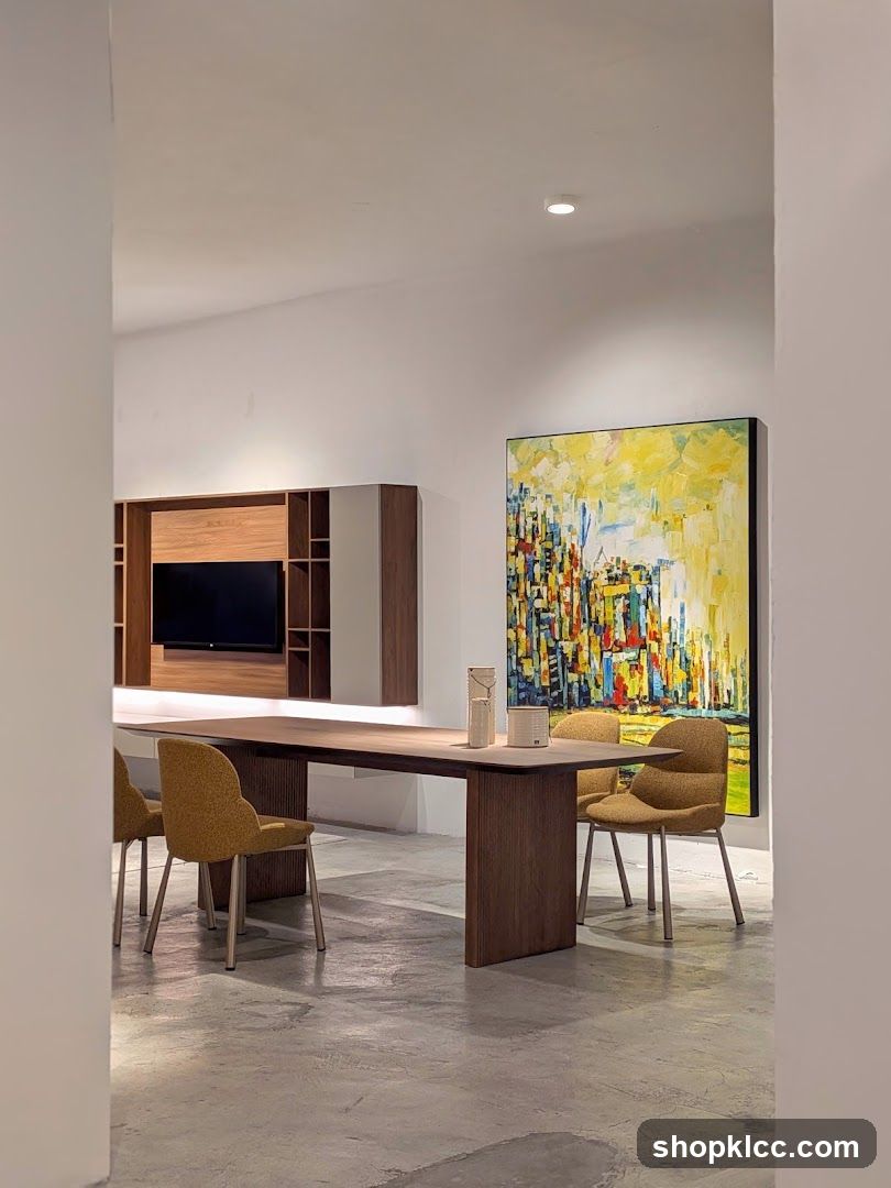 Modern Interior with Artwork and Dining Area