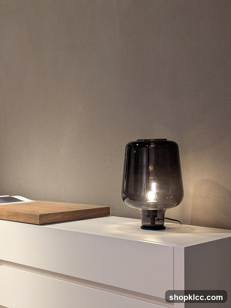 Modern Lamp on White Cabinet
