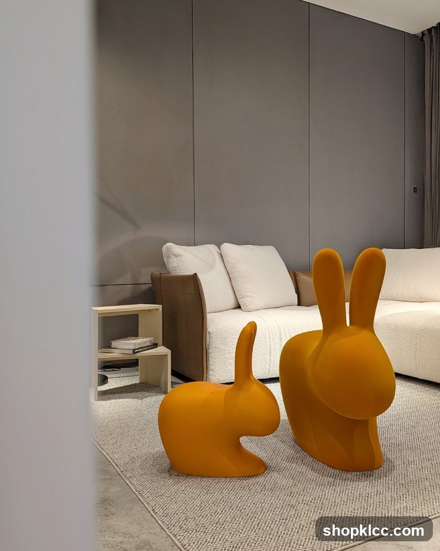 Modern Living Room with Yellow Rabbit Furniture