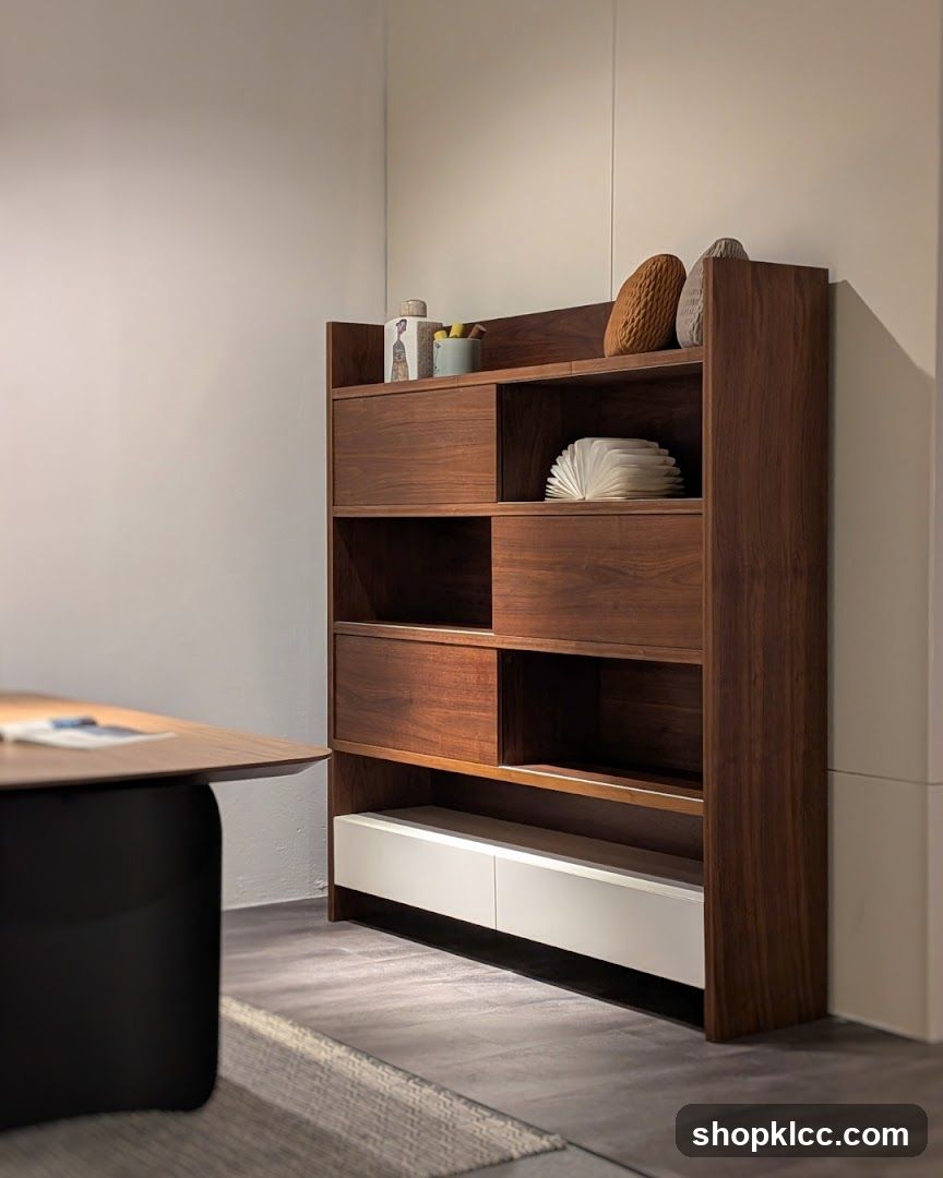 Modern Wooden Bookcase in Interior Setting