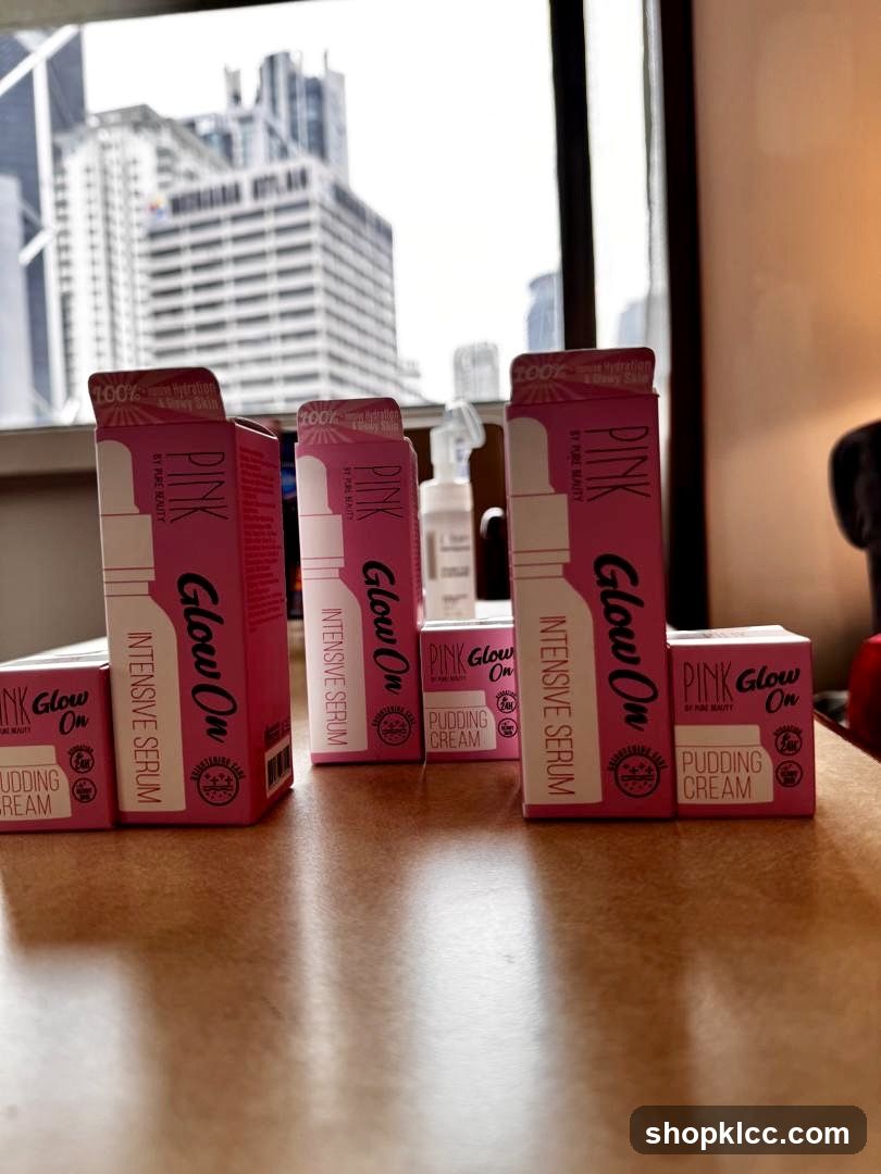 Pink Glow On Skincare Products