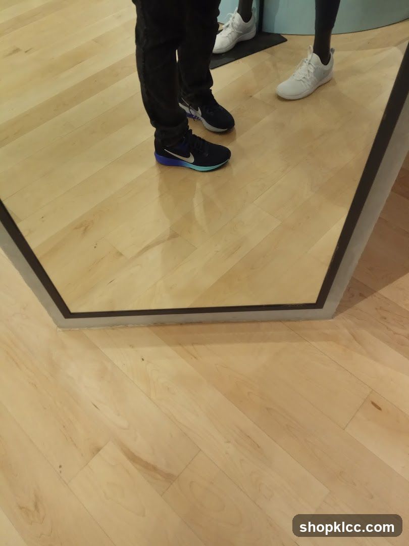 People trying on shoes