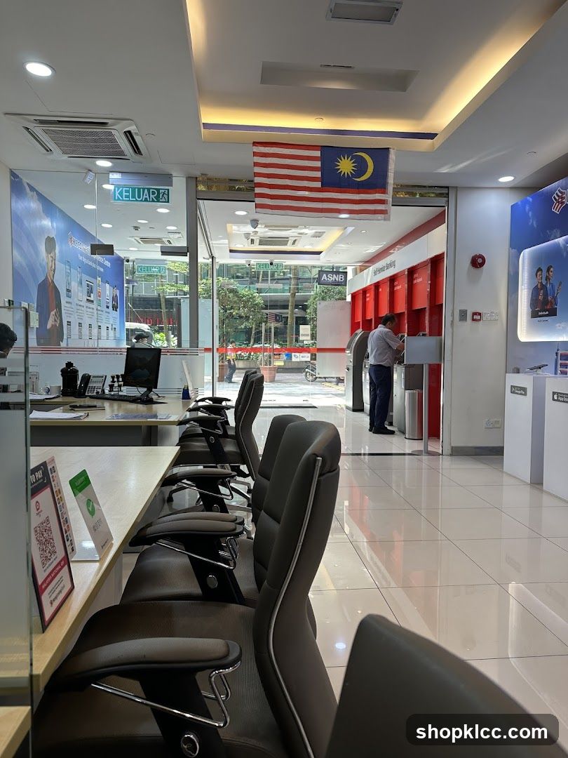 Bank Interior with Seating and ATMs