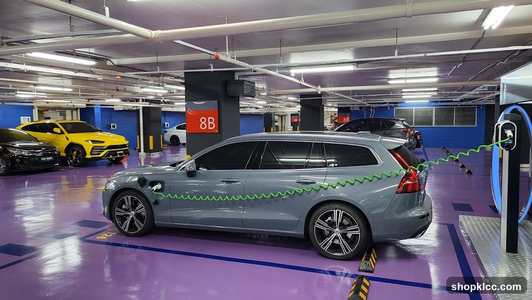 Electric Cars Charging in Parking Garage