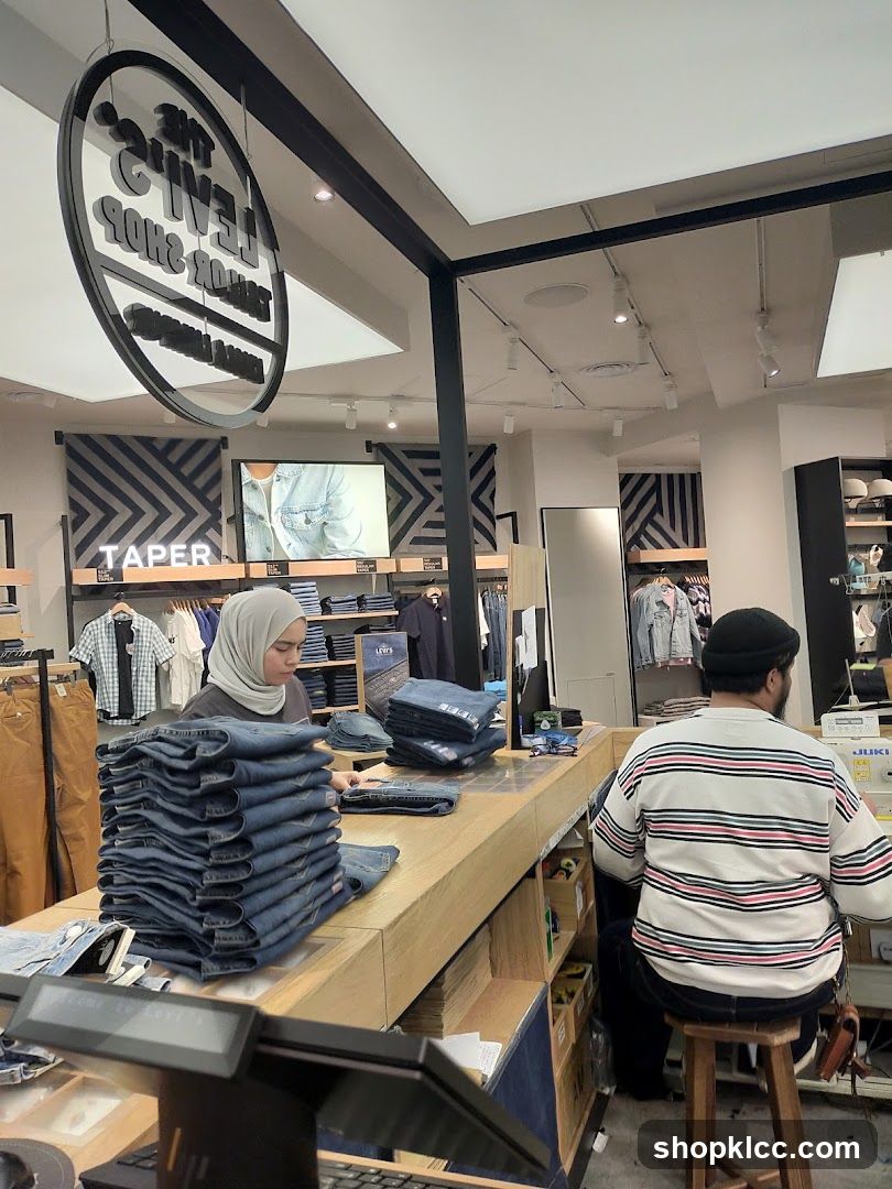 Retail store interior with staff