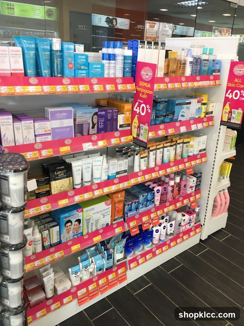 Skincare Products on Shelves