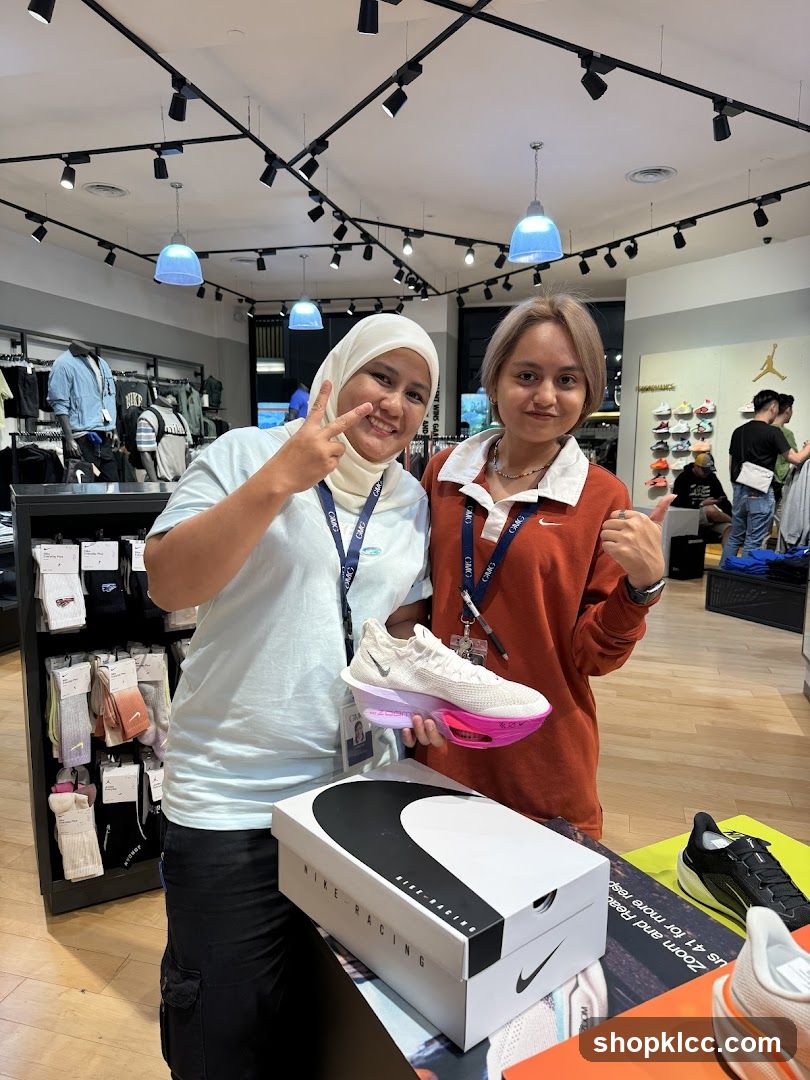 Two women in a Nike store