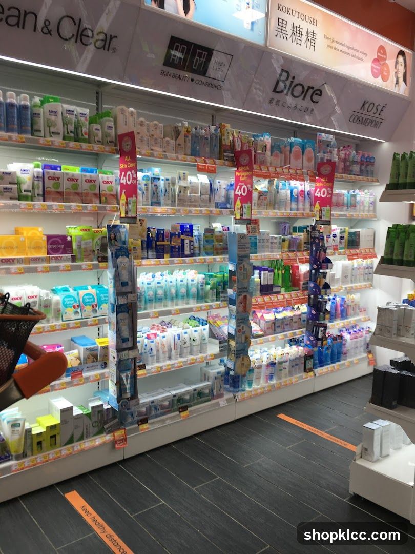 Cosmetics aisle in a store