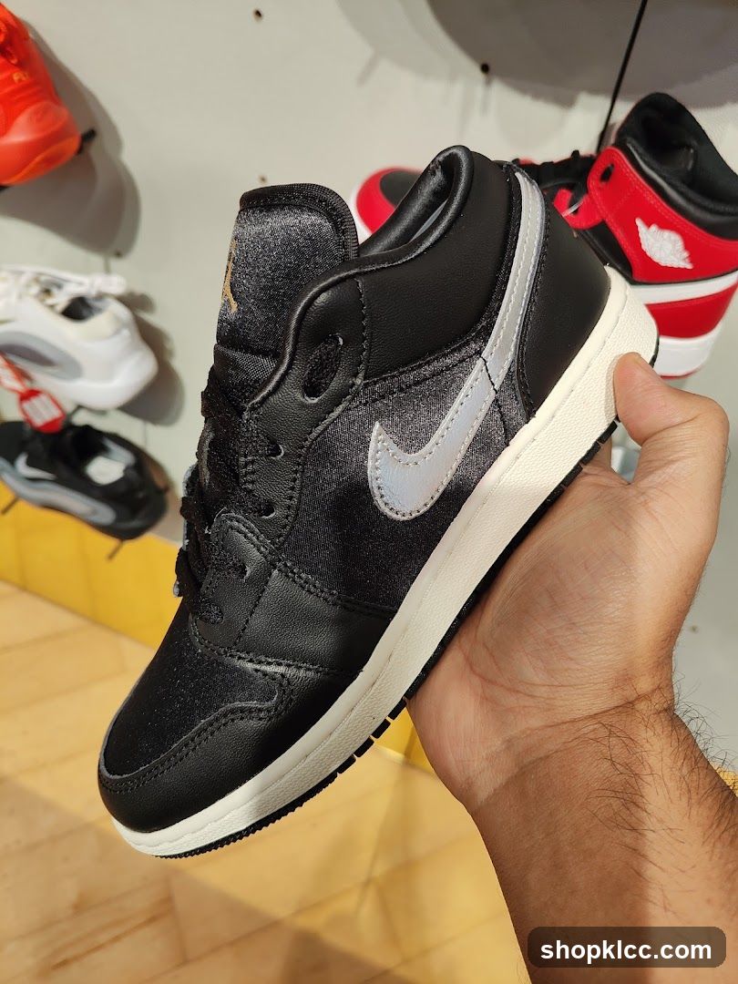 Black and Silver Nike Air Jordan 1 Mid