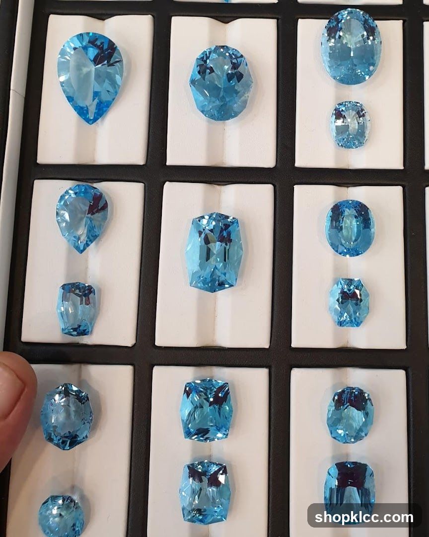 Blue Gemstones Display