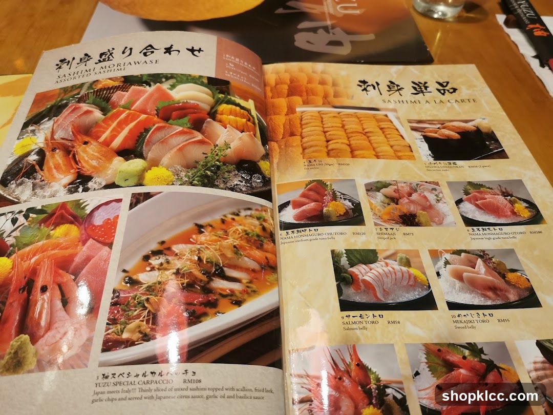 SASHIMI MORIAWASE & SASHIMI A LA CARTE