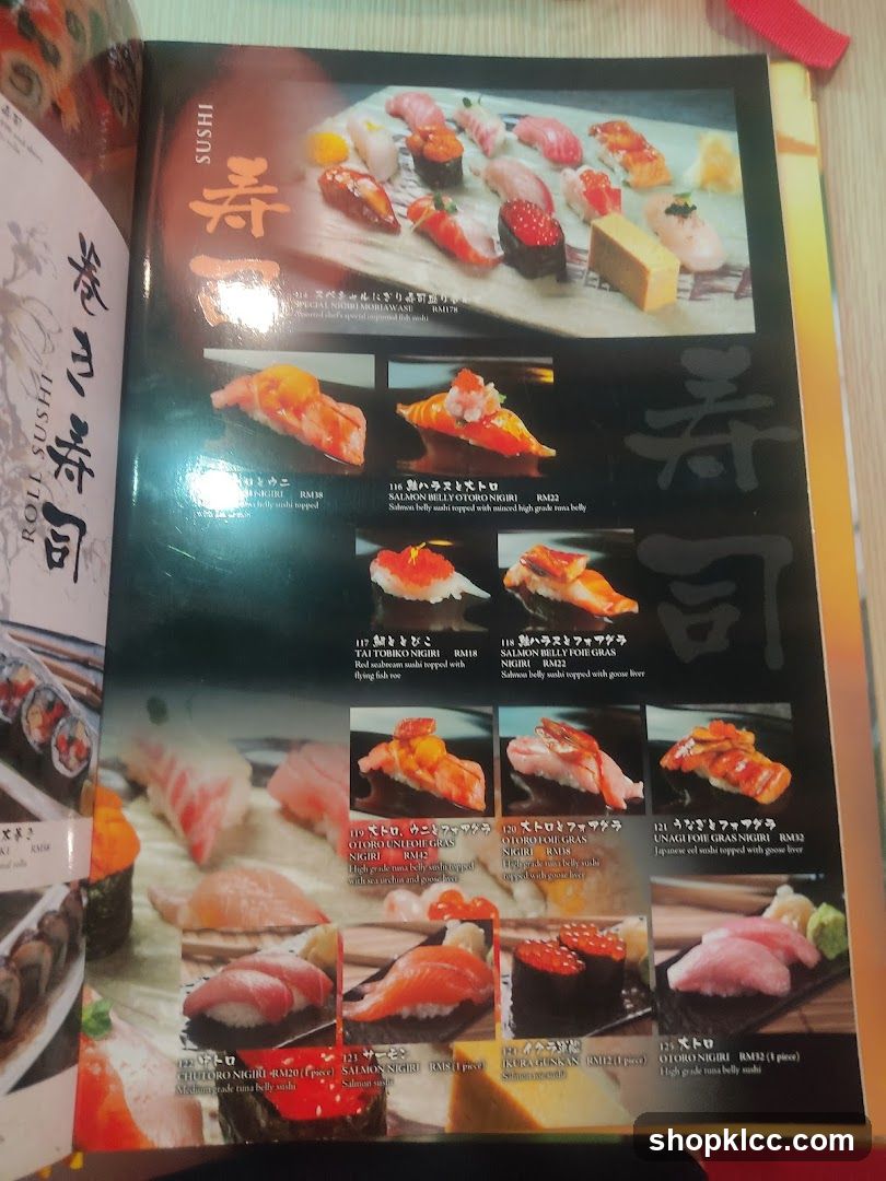 Sushi Menu
