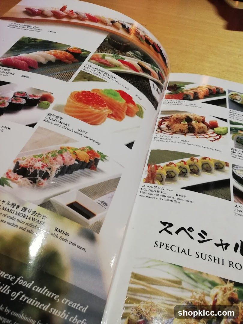 Sushi Menu