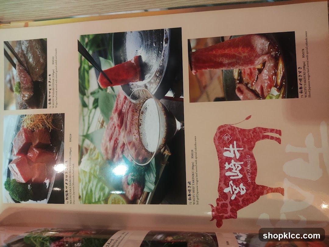Wagyu Beef Menu