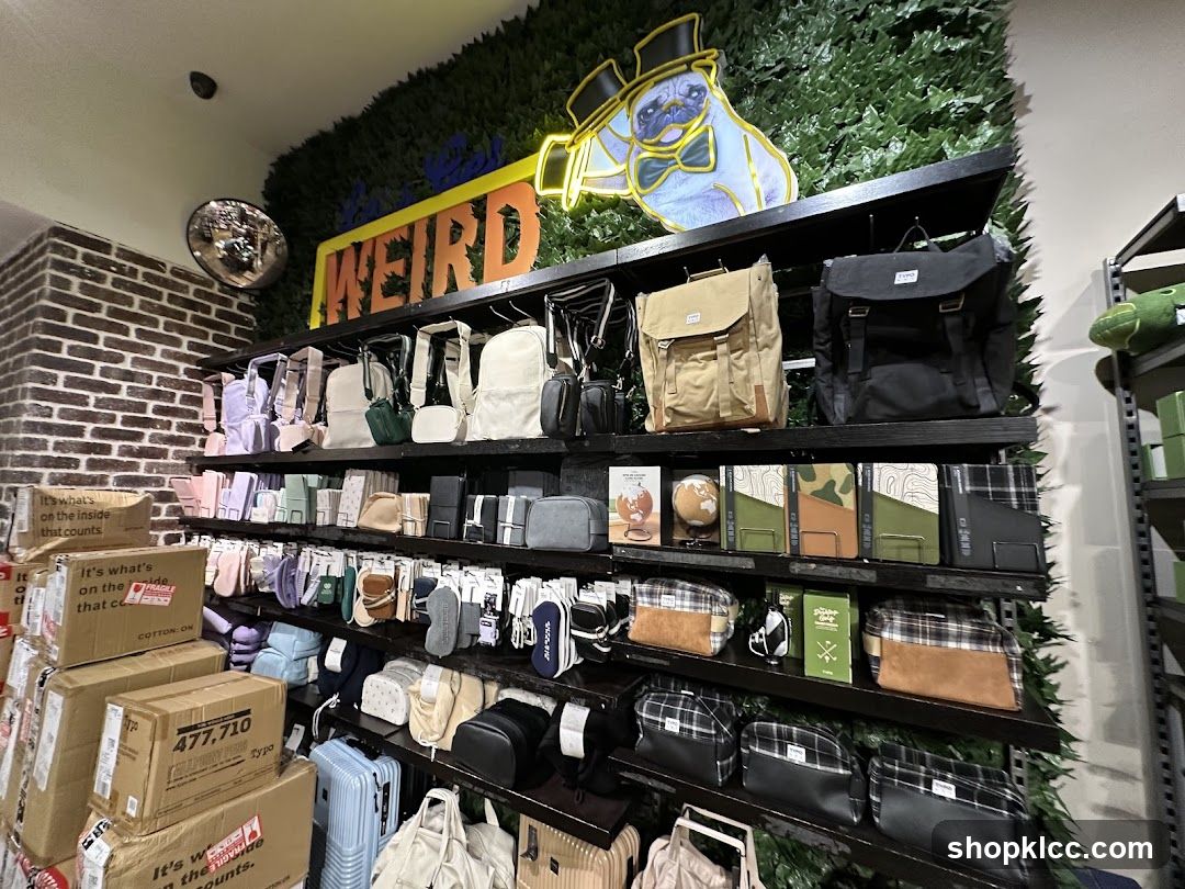 Store Display with Bags and Accessories