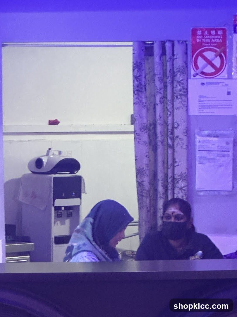 Two women at a counter