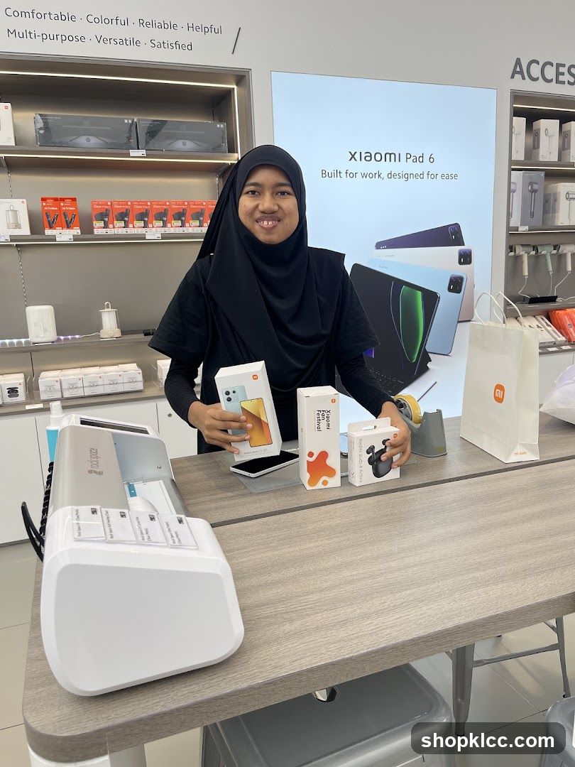 Xiaomi Store Employee with Products