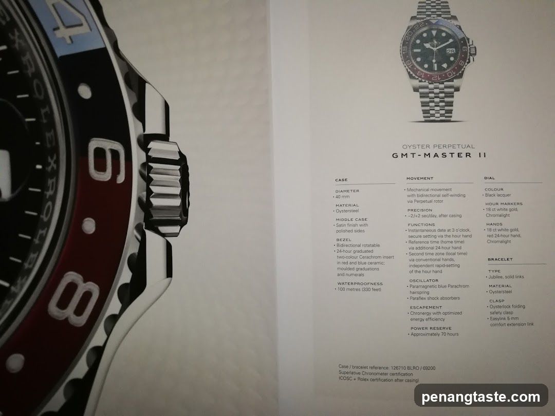 Rolex Oyster Perpetual GMT-Master II Watch Specifications