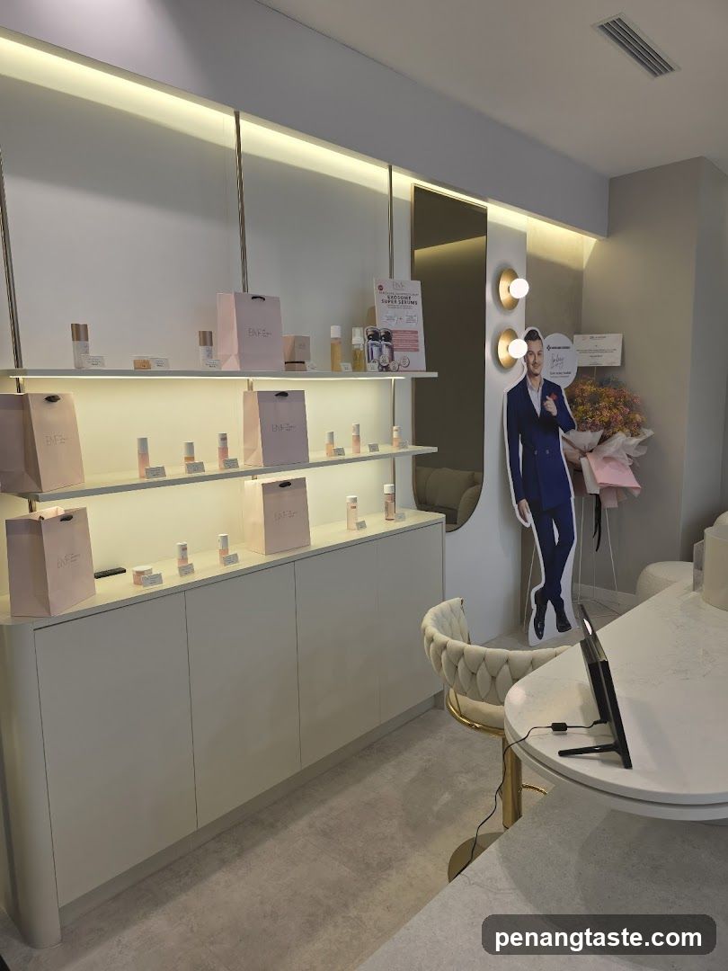 Cosmetics display with promotional standee