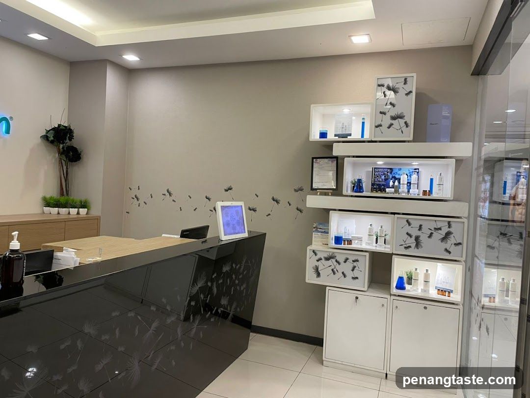 Reception Area with Skincare Products