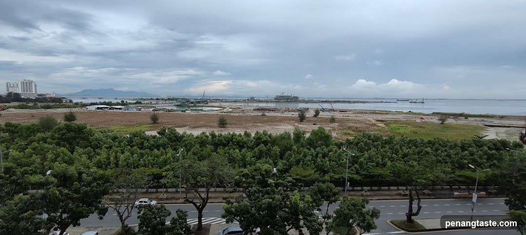 Construction site by the sea