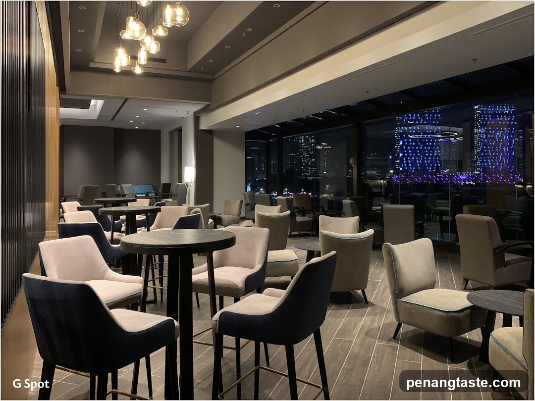 Bar Interior with City View