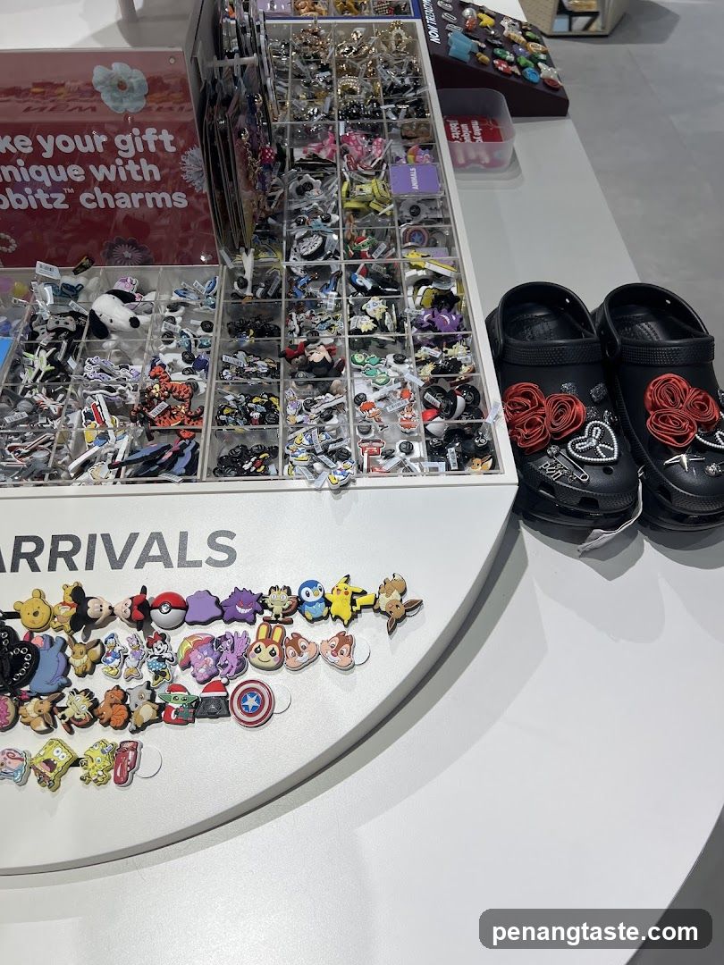 Charms and Crocs Display