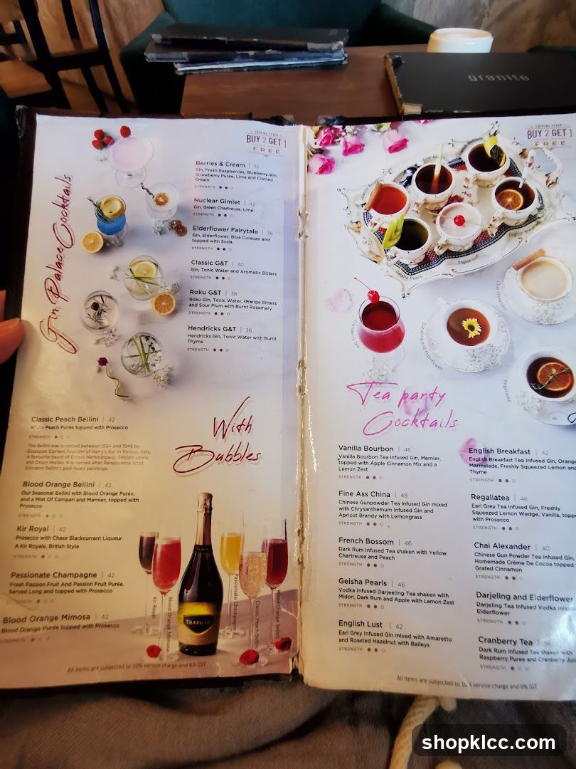 Palace Cocktails Menu