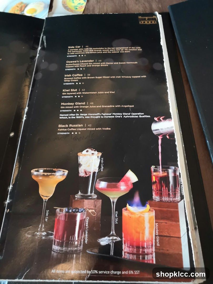 Cocktail Menu Page