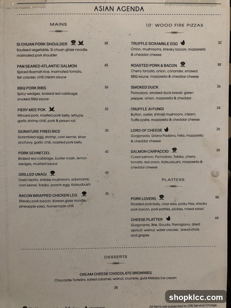 Asian Agenda Menu